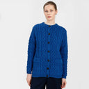Traditional Ladies Irish Lumber Cardigan Blue Studio Gaelsong