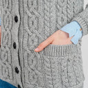 Traditional Ladies Irish Lumber Cardigan Grey Gaelsong