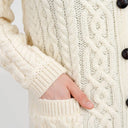Traditional Ladies Irish Lumber Cardigan White Gaelsong