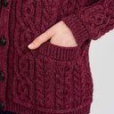 Traditional Ladies Irish Lumber Cardigan Wine Studio Gaelsong