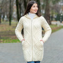 Aran Full Zip Hooded Knit Coat