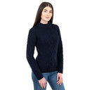 A20251 NAVY Colour Ladies Berry Cable Knit Aran Sweater Studio  Gaelsong