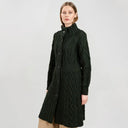 Cable Merino Aran Jacket Army Green Side View Studio Gaelsong