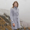 Cable Merino Aran Jacket Grey Lifestyle Gaelsong