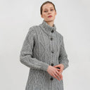 Cable Merino Aran Jacket Army Grey  Gaelsong