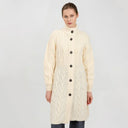 Cable Merino Aran Jacket White Studio Gaelsong