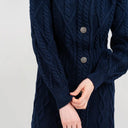 Cable Merino Aran Jacket Navy Gaelsong