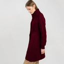 Cable Merino Aran Jacket Wine Side View Studio Gaelsong