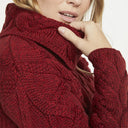 A20255 NATURAL WHITE Colour Chunky Cable Cowl Neck Irish Sweater Lifestyle Gaelsong