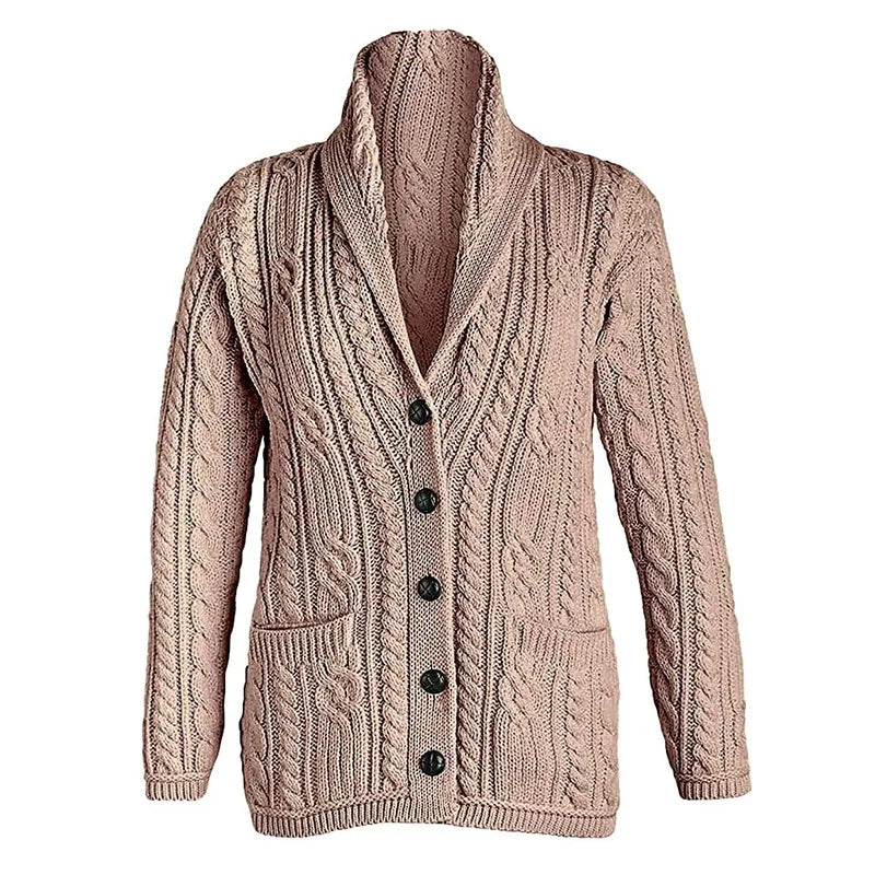 Shawl Collar Aran Cardigan | Gaelsong – GaelSong