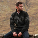 A20257 Charcoal Colour Celtic Troyer Sweater Gaelsong