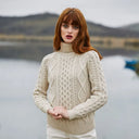 Heavyweight Merino Turtleneck Aran Sweater Parsnip Gaelsong