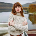 Heavyweight Merino Turtleneck Aran Sweater Parsnip Gaelsong