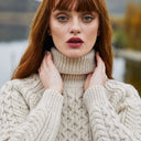 Heavyweight Merino Turtleneck Aran Sweater Parsnip Gaelsong