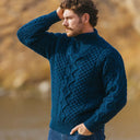 Men's Merino Half Zip Irish Sweater White Lifestyle Gaelsong