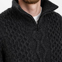 Men's Merino Half Zip Irish Sweater Charcoal Gaelsong