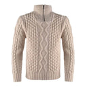 Men's Merino Half Zip Irish Sweater Parsnip Gaelsong
