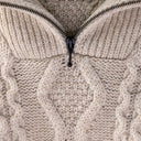 Men's Merino Half Zip Irish Sweater Parsnip Gaelsong