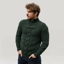 Men's Merino Half Zip Irish Sweater Green Studio Gaelsong
