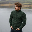 Soft Merino Wool Half Zip Irish Sweater
