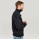 Men's Merino Half Zip Irish Sweater Charcoal Side Gaelsong