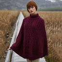 Irish Country Knit Poncho Wine Lifestyle Gaelsong