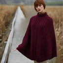 Irish Country Knit Poncho Wine Lifestyle Gaelsong
