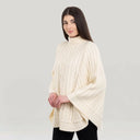 Irish Country Knit Poncho White Side View Gaelsong