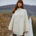 Irish Country Knit Poncho White Lifestyle Gaelsong