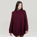 Irish Country Knit Poncho Wine Color Gaelsong