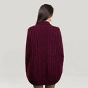 Irish Country Knit Poncho Wine Back View Gaelsong