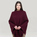 Irish Country Knit Poncho Wine Gaelsong