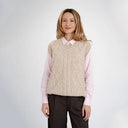 Knit Fisherman Irish Wool Vest Parsnip  Gaelsong