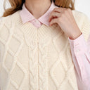 Knit Fisherman Irish Wool Vest White  Gaelsong