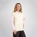 Knit Fisherman Irish Wool Vest White Side View Gaelsong