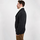 Double Breasted Shawl Irish Cardigan Charcoal Side View Gaelsong
