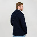 Double Breasted Shawl Irish Cardigan Navy Back View Gaelsong