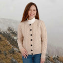 Classic Merino Wool Aran Knit Cardigan