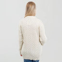 A20273 Merino Knit Aran Cardigan with Buttons Back View Gaelsong
