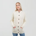 A20273 Merino Knit Aran Cardigan with Buttons Gaelsong
