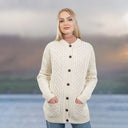 A20273 Merino Knit Aran Cardigan with Buttons Gaelsong
