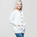 A20273 Merino Knit Aran Cardigan with Buttons Gaelsong