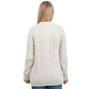 A20276 Cable Knit Lumber Cardigan with Wooden Buttons Back View  Gaelsong
