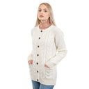 A20276 Cable Knit Lumber Cardigan with Wooden Buttons Gaelsong
