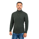 A20278ARMYGREEN Honeycomb Half Zip Fisherman Sweater for Men Gaelsong
