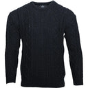 A20280 CHARCOALColour Men's Lightweight Crew Neck Aran Knit Sweater Gaelsong