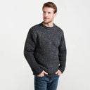 Donegal Wool Roll Neck Sweater Charcoal Gaelsong
