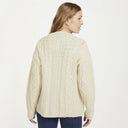 A20285 Ladies Aran Cardigan with Buttons Back View Knit Gaelsong