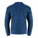 Men's Traditional Heavyweight Aran Sweater Blue Back View Gaelsong