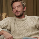 Men's Traditional Heavyweight Aran Sweater Parsnip Lifestyle Gaelsong